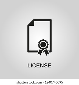 License icon. License symbol. Flat design. Stock - Vector illustration