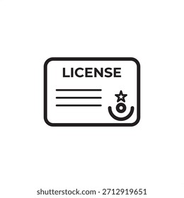 Lizenzsymbol, das die offizielle Autorisierung, die professionelle Zertifizierung und die erforderlichen Berechtigungen symbolisiert und für die Einhaltung von Personalrichtlinien, die Qualifizierung von Stellen, den rechtlichen Status und die Branchenkenntnis steht.