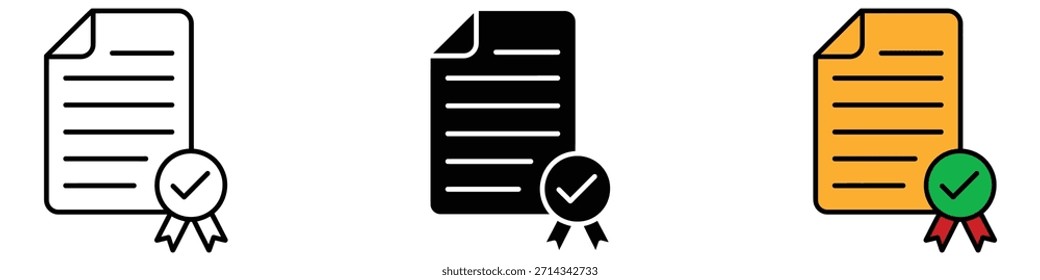 ícone de licença vetor. aprovação, certificação, conclusão símbolo. ilustração vetorial.