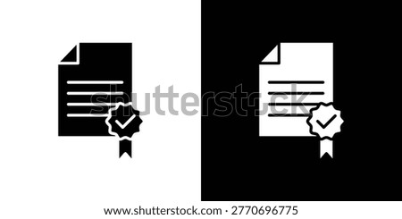 License icon vector glyph pack. Black silhouette icons.