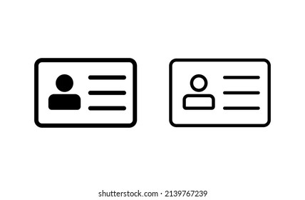 Vector de icono de licencia. Icono de tarjeta de identificación. licencia de conducir, tarjeta de identificación del personal 