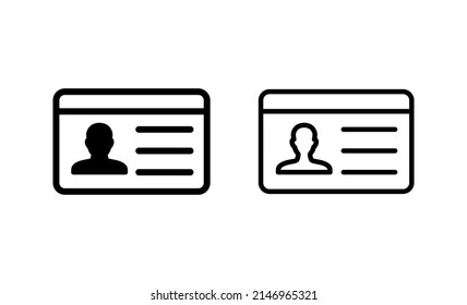 Vector de icono de licencia. Icono de tarjeta de identificación. licencia de conducir, tarjeta de identificación del personal 