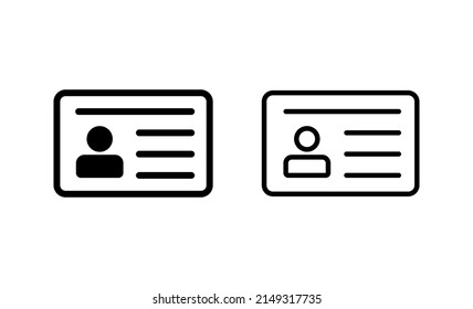 License icon vector. ID card icon. driver license, staff identification card 