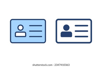 Vector de icono de licencia. Icono de tarjeta de identificación. licencia de conducir, tarjeta de identificación del personal 