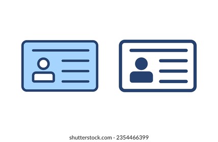 License icon vector. ID card icon. driver license, staff identification card 