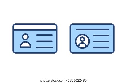 License icon vector. ID card icon. driver license, staff identification card 