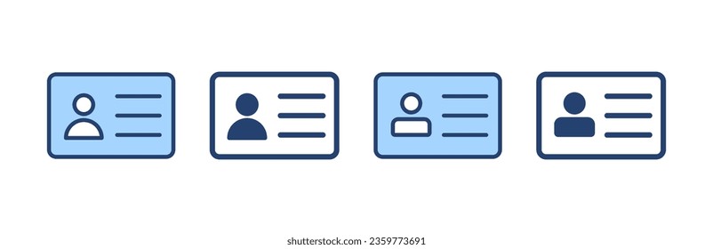 License icon vector. ID card icon. driver license, staff identification card 