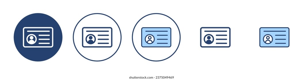 License icon vector. ID card icon. driver license, staff identification card 