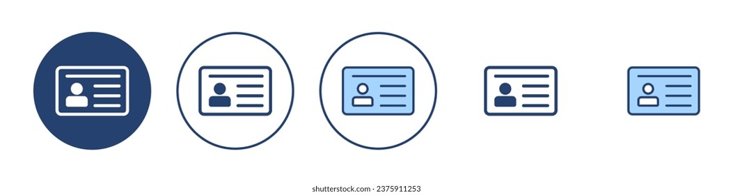 Vector de icono de licencia. Icono de tarjeta de identificación. licencia de conducir, tarjeta de identificación del personal 