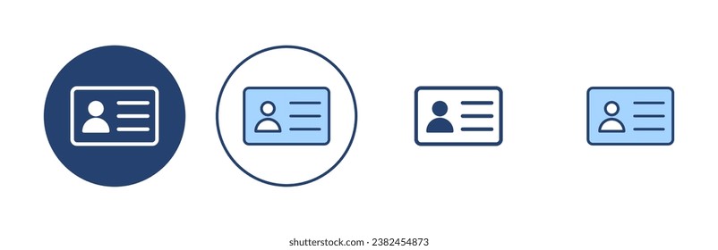 License icon vector. ID card icon. driver license, staff identification card 