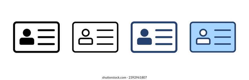 Vector de icono de licencia. Icono de tarjeta de identificación. licencia de conducir, tarjeta de identificación del personal 