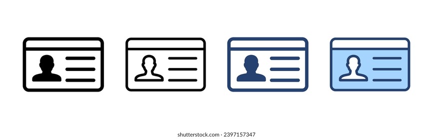 Vector de icono de licencia. Icono de tarjeta de identificación. licencia de conducir, tarjeta de identificación del personal 