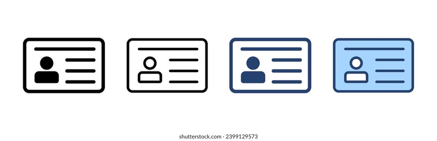 License icon vector. ID card icon. driver license, staff identification card 