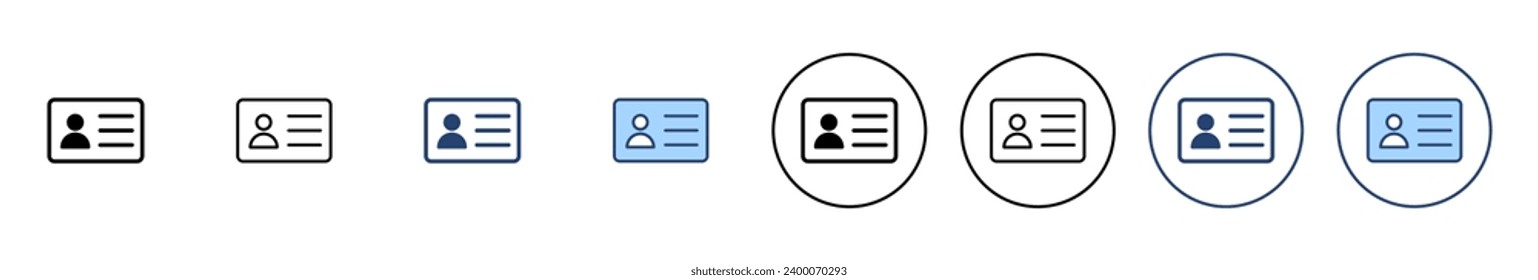 License icon vector. ID card icon. driver license, staff identification card 