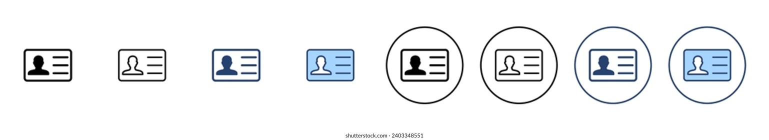 Vector de icono de licencia. Icono de tarjeta de identificación. licencia de conducir, tarjeta de identificación del personal 