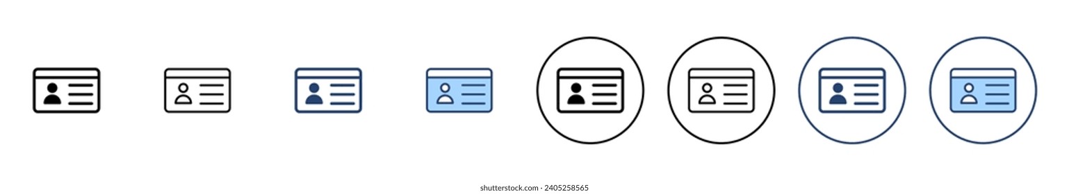 License icon vector. ID card icon. driver license, staff identification card 