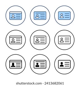 License icon vector. ID card icon. driver license, staff identification card 