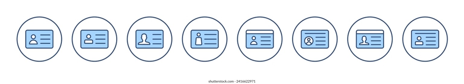 License icon vector. ID card icon. driver license, staff identification card 