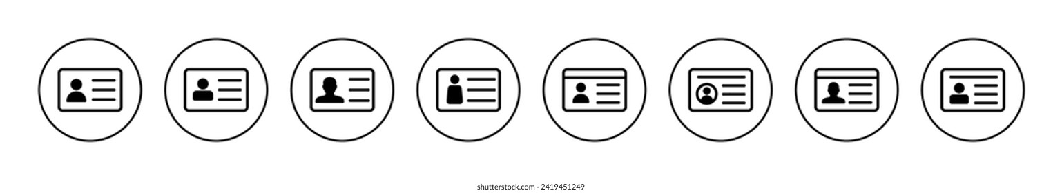 Vector de icono de licencia. Icono de tarjeta de identificación. licencia de conducir, tarjeta de identificación del personal 