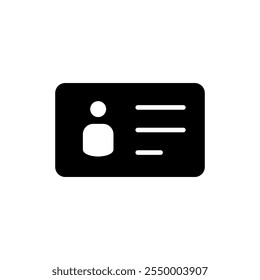Vetor do ícone de licença. Ícone do cartão de identificação. carta de condução, cartão de identificação do pessoal 
