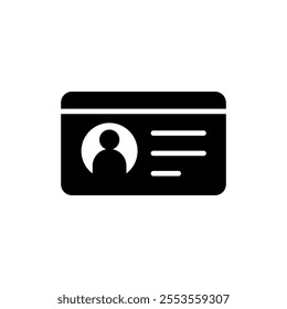 License icon vector. ID card icon. driver license, staff identification card 