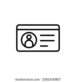 License icon vector. ID card icon. driver license, staff identification card 