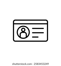 License icon vector. ID card icon. driver license, staff identification card 