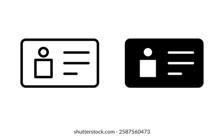 License icon vector. ID card icon. driver license, staff identification card 