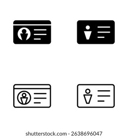 License icon vector. ID card icon. driver license, staff identification card 