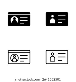 License icon vector. ID card icon. driver license, staff identification card 