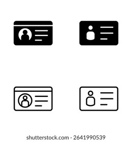 License icon vector. ID card icon. driver license, staff identification card 