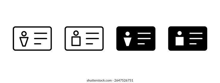 Vetor do ícone de licença. Ícone do cartão de identificação. carta de condução, cartão de identificação do pessoal 