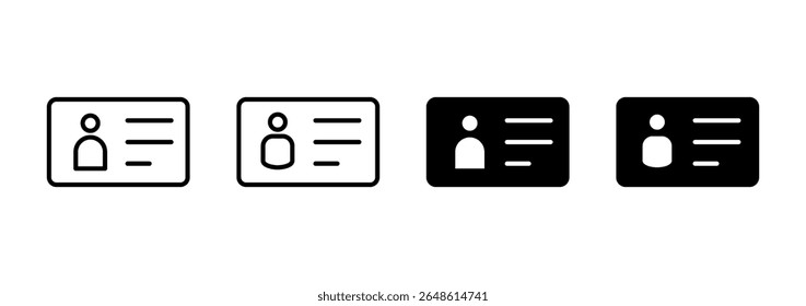 Vetor do ícone de licença. Ícone do cartão de identificação. carta de condução, cartão de identificação do pessoal 