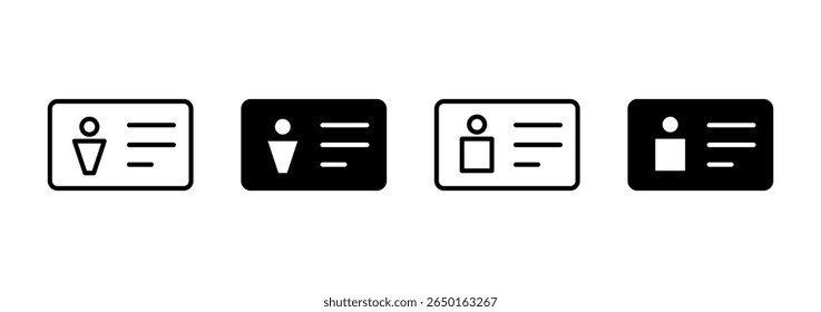 License icon vector. ID card icon. driver license, staff identification card 