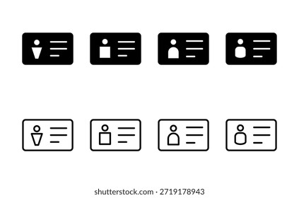 Vector de icono de Licencia. Icono de la tarjeta de identificación. Licencia del conductor, tarjeta de Identificación del personal 