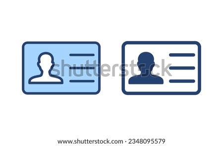 License icon vector. ID card icon. driver license, staff identification card 