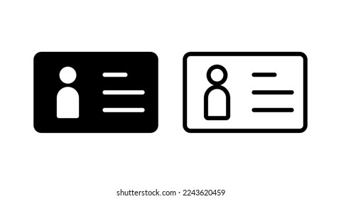 License icon vector illustration. ID card icon. driver license, staff identification card 