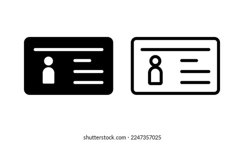 License icon vector illustration. ID card icon. driver license, staff identification card 