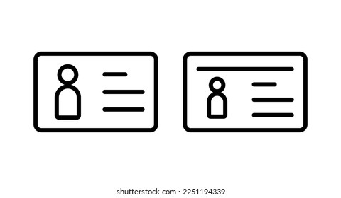 Ilustración vectorial de icono de licencia. Icono de tarjeta de identificación. licencia de conducir, tarjeta de identificación del personal 