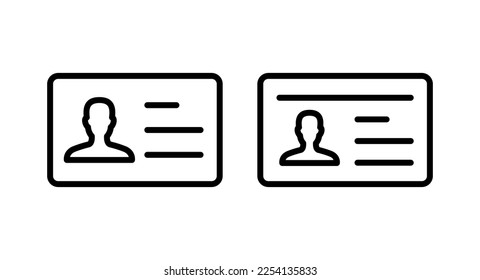 Ilustración vectorial de icono de licencia. Icono de tarjeta de identificación. licencia de conducir, tarjeta de identificación del personal 