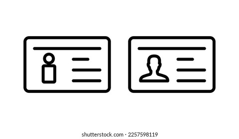 License icon vector illustration. ID card icon. driver license, staff identification card 