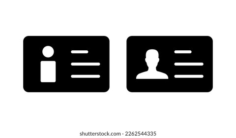Ilustración vectorial de icono de licencia. Icono de tarjeta de identificación. licencia de conducir, tarjeta de identificación del personal 