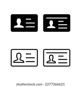 License icon vector illustration. ID card icon. driver license, staff identification card 