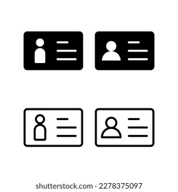 License icon vector illustration. ID card icon. driver license, staff identification card 