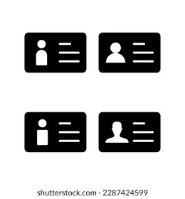 Ilustración vectorial de icono de licencia. Icono de tarjeta de identificación. licencia de conducir, tarjeta de identificación del personal 