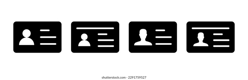 License icon vector illustration. ID card icon. driver license, staff identification card 