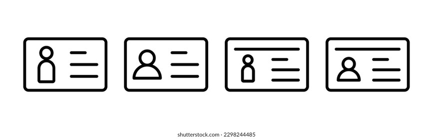 Ilustración vectorial de icono de licencia. Icono de tarjeta de identificación. licencia de conducir, tarjeta de identificación del personal 