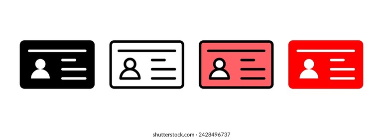 License icon vector illustration. ID card icon. driver license, staff identification card 