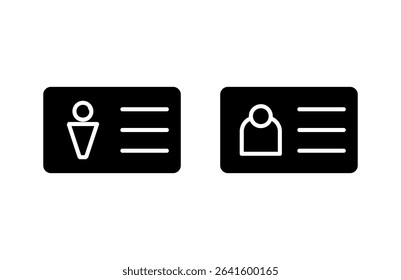 License icon vector illustration. ID card icon. driver license, staff identification card 