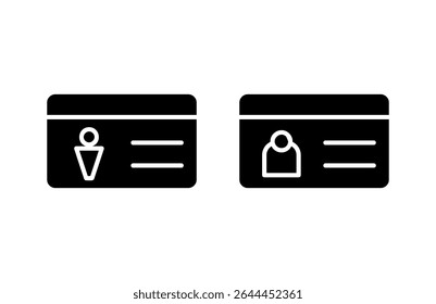 Ilustração do vetor do ícone de licença. Ícone do cartão de identificação. carta de condução, cartão de identificação do pessoal 